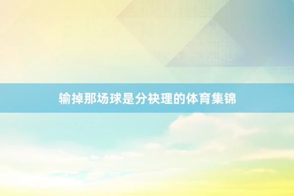 输掉那场球是分袂理的体育集锦