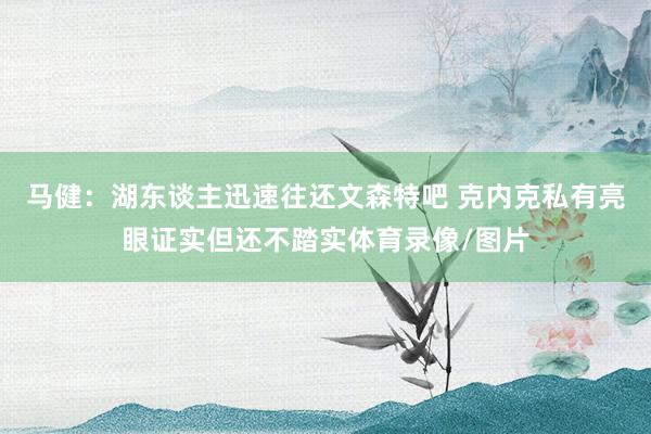 马健：湖东谈主迅速往还文森特吧 克内克私有亮眼证实但还不踏实体育录像/图片