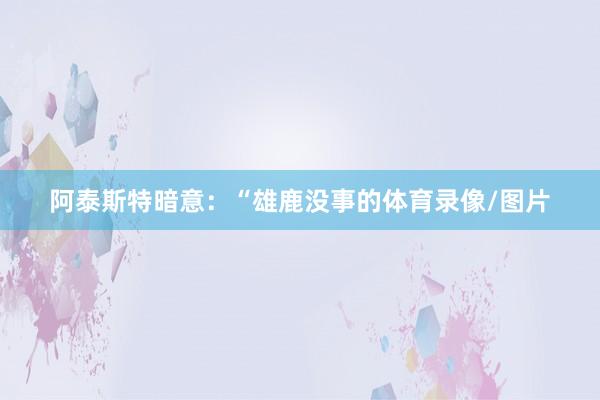 阿泰斯特暗意：“雄鹿没事的体育录像/图片