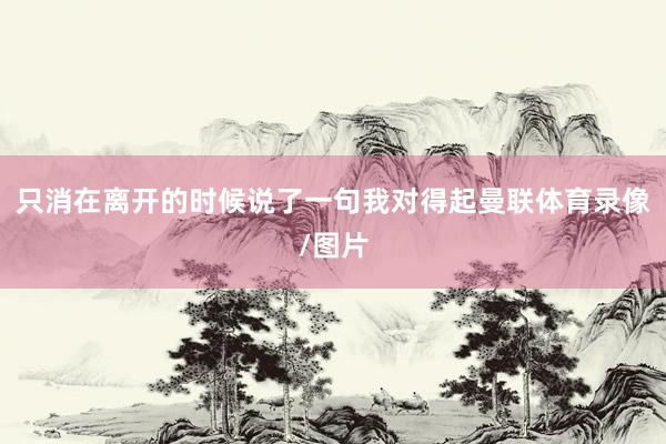 只消在离开的时候说了一句我对得起曼联体育录像/图片