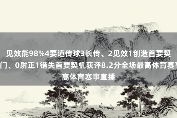 见效能98%4要道传球3长传、2见效1创造首要契机1射门、0射正1错失首要契机获评8.2分全场最高体育赛事直播