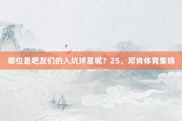 哪位是吧友们的入坑球星呢？25、邓肯体育集锦