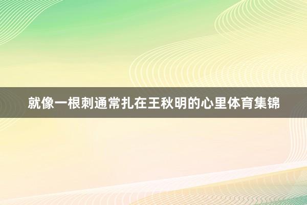 就像一根刺通常扎在王秋明的心里体育集锦