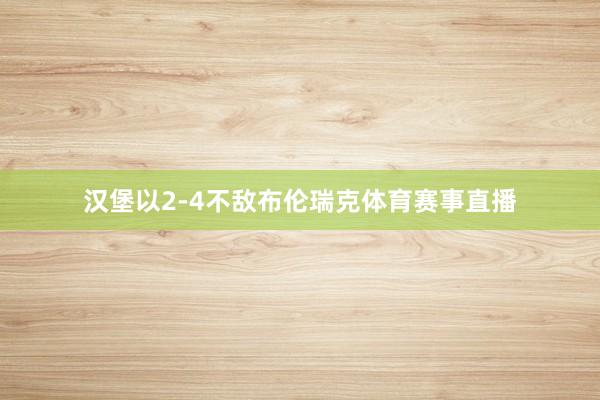 汉堡以2-4不敌布伦瑞克体育赛事直播