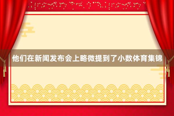 他们在新闻发布会上略微提到了小数体育集锦