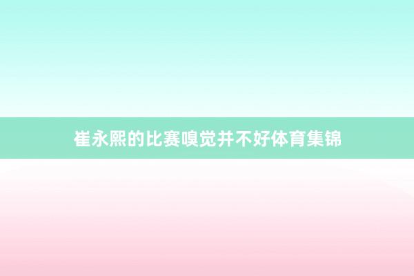 崔永熙的比赛嗅觉并不好体育集锦