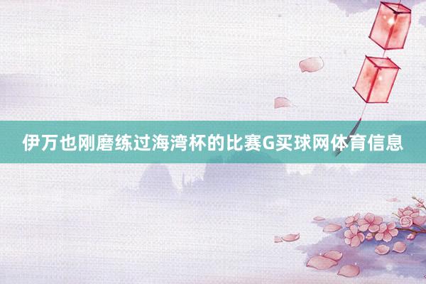 伊万也刚磨练过海湾杯的比赛G买球网体育信息
