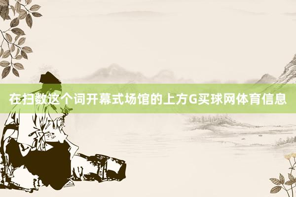 在扫数这个词开幕式场馆的上方G买球网体育信息