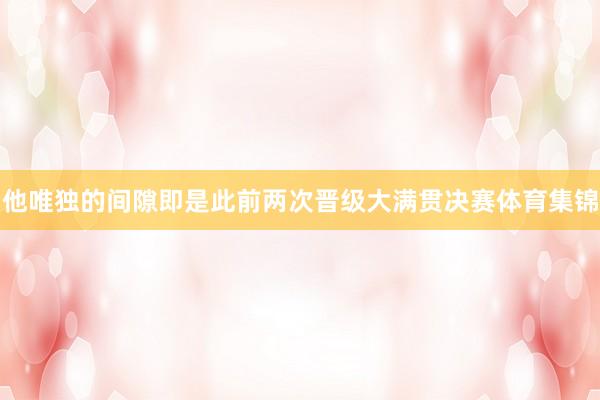 他唯独的间隙即是此前两次晋级大满贯决赛体育集锦