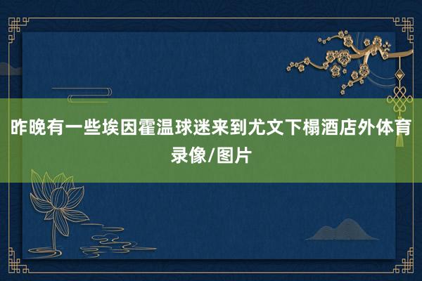 昨晚有一些埃因霍温球迷来到尤文下榻酒店外体育录像/图片