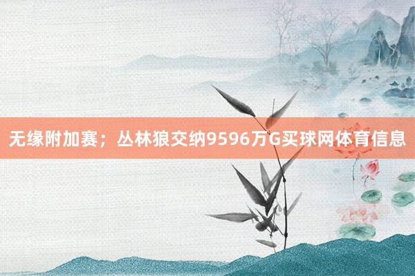 无缘附加赛；丛林狼交纳9596万G买球网体育信息