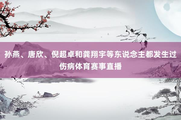 孙燕、唐欣、倪超卓和龚翔宇等东说念主都发生过伤病体育赛事直播