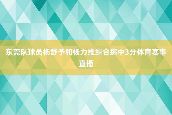 东莞队球员杨舒予和杨力维纠合掷中3分体育赛事直播