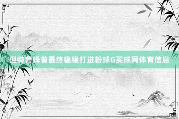 但特鲁姆普最终稳稳打进粉球G买球网体育信息