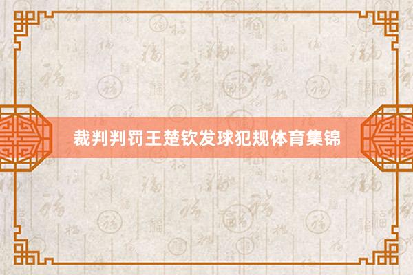 裁判判罚王楚钦发球犯规体育集锦
