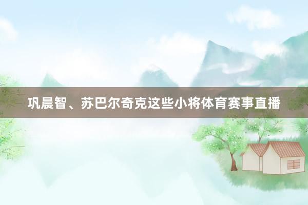 巩晨智、苏巴尔奇克这些小将体育赛事直播