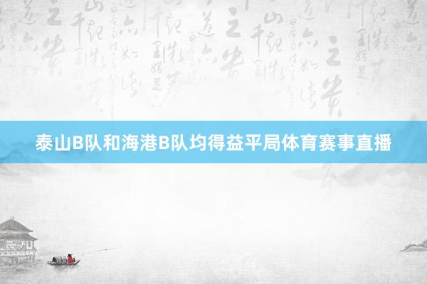 泰山B队和海港B队均得益平局体育赛事直播